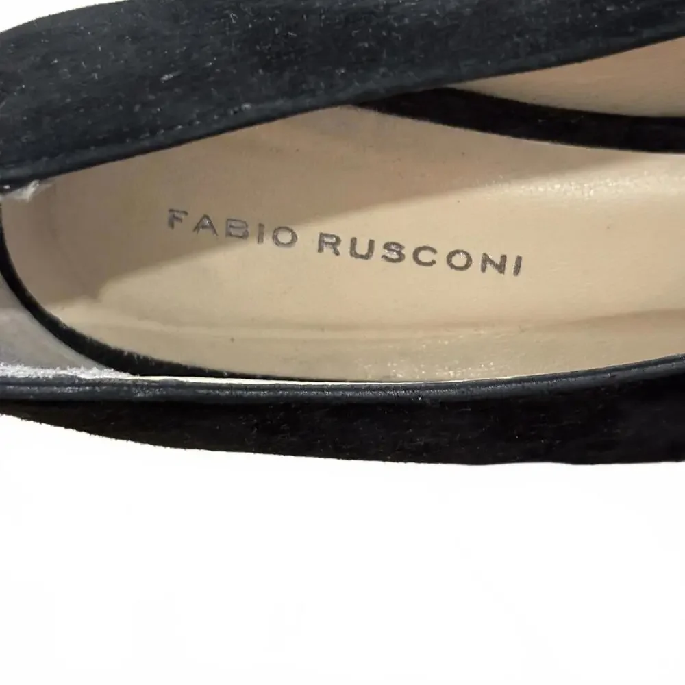 Fabio Rusconi Black Suede Pointed Toe Heels |‎ Made in Italy | Size 39 US 9